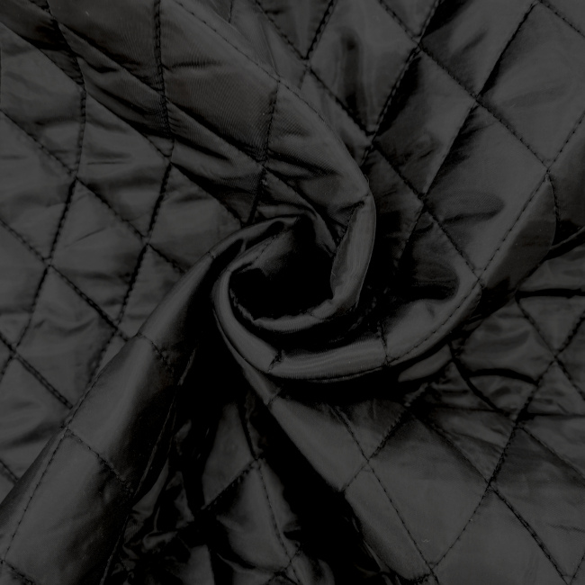 Quilted Polyester BLACK, quilt fabric, bedding fabric, and home decor